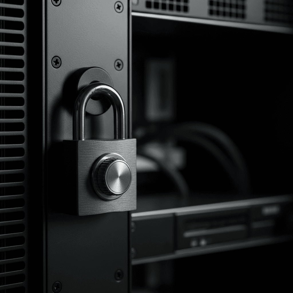 Security and backup - padlock symbolizing data protection