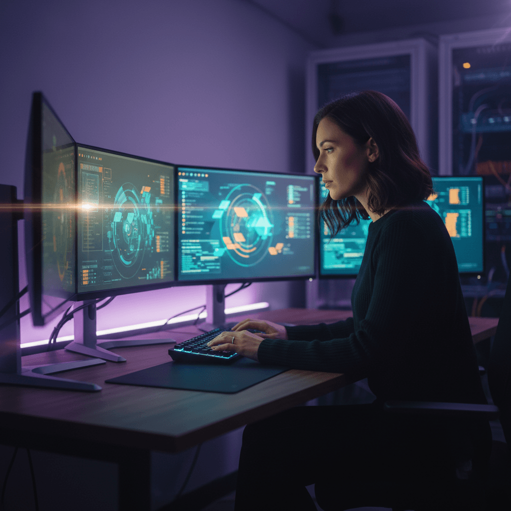 Proactive monitoring - IT professional overseeing system health